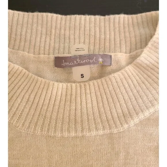 Smartwool Women’s Crew Neck Sweater Merino Wool Blend Striped Sleeves Size S - Picture 3 of 9